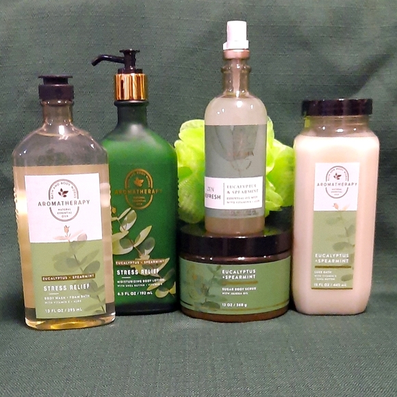 Bath and Body Works Aromatherapy Eucalyptus+Spearmint/Stress Relief Bundle/5!